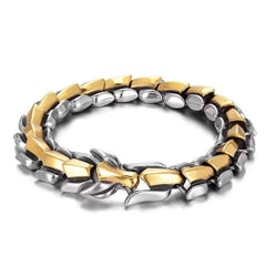 Mens Dragon Scale Bracelet Alloy Metal Symmetrical Wrist Bangle
