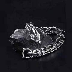 Mens Dragon Scale Bracelet Alloy Metal Symmetrical Wrist Bangle