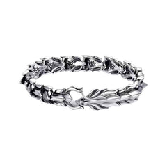 Mens Dragon Scale Bracelet Alloy Metal Symmetrical Wrist Bangle