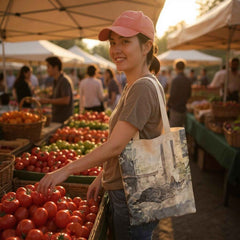 Flannel Cat Tote Bag – Zippered, Two-Sided Printed Shoulder Bag