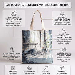 Flannel Cat Tote Bag – Zippered, Two-Sided Printed Shoulder Bag