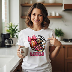 Football Mom T-Shirt 100% Ring-Spun Cotton Game Day Graphic Tee