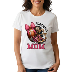 Football Mom T-Shirt 100% Ring-Spun Cotton Game Day Graphic Tee