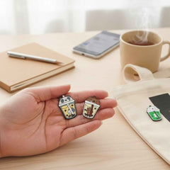 Fun Boba Drink Enamel Pin – Cup Shaped Pin for Collectors