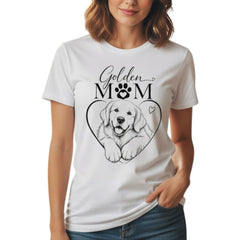 Golden Retriever Mom Graphic T-Shirt Cotton Women's Casual Dog Lover Top