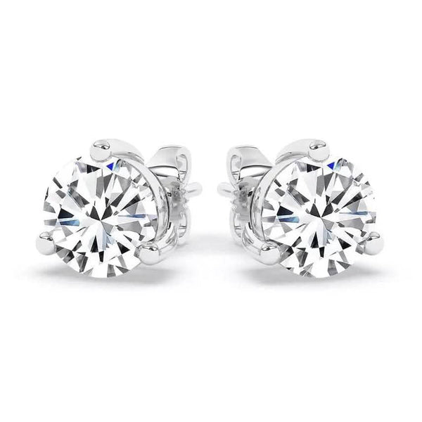 IGI, F/VS1, 3 CT Solitaire Lab-Grown Round Diamond Studs Earring 950 Platinum