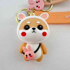 Kawaii Bunny Shiba Inu Keychain for Keys and Cute Gift Giving