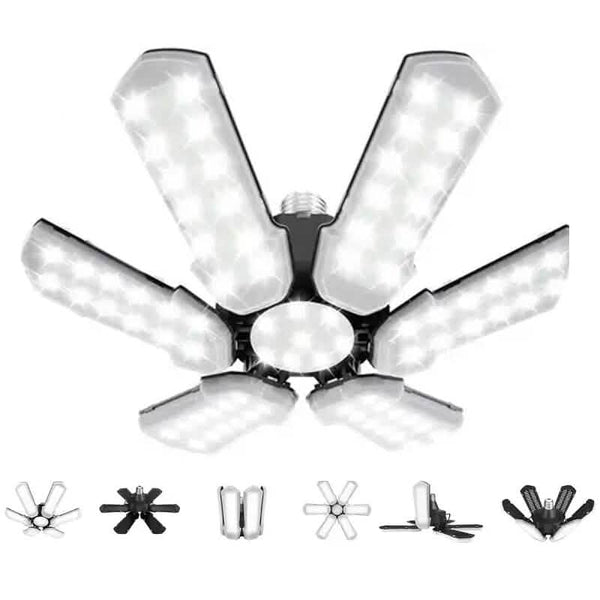 LED Garage Ceiling Lights 150W 15000LM 6500K with 6+1 Deformable Panels
