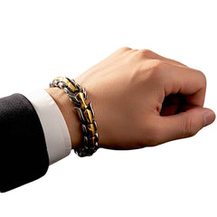 Mens Dragon Scale Bracelet Alloy Metal Symmetrical Wrist Bangle