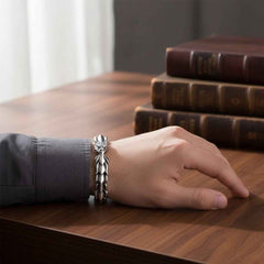Mens Dragon Scale Bracelet Alloy Metal Symmetrical Wrist Bangle