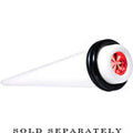 White Acrylic Red Flashy Tire Rim Taper 2G to 20mm