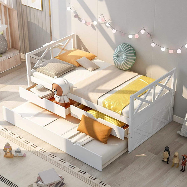 Platform Storage Bed with Trundle