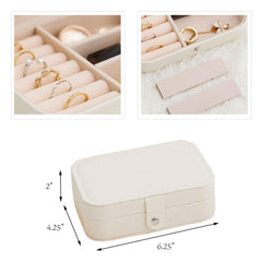 Portable Travel Jewelry Box Small PU Leather Organizer Case