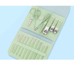 16 Piece Manicure Pedicure Set Carbon Steel Travel Grooming Kit