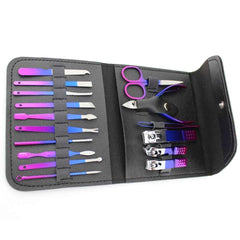 16 Piece Manicure Pedicure Set Carbon Steel Travel Grooming Kit