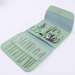 16 Piece Manicure Pedicure Set Carbon Steel Travel Grooming Kit