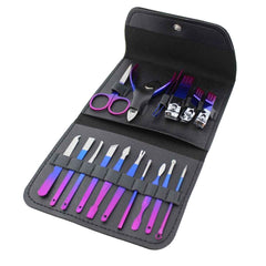 16 Piece Manicure Pedicure Set Carbon Steel Travel Grooming Kit