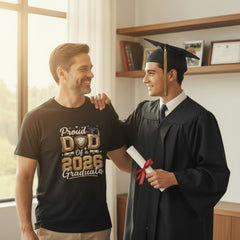 Proud Dad Of A 2026 Graduate Graphic T-Shirt Cotton Men's Casual Commemorative Wear