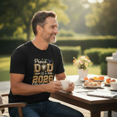 Proud Dad Of A 2026 Graduate Graphic T-Shirt Cotton Men's Casual Commemorative Wear