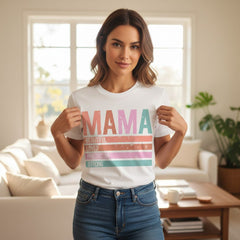 Classic Mama Shirt 100% Cotton Short Sleeve Casual Aesthetic Mom Top