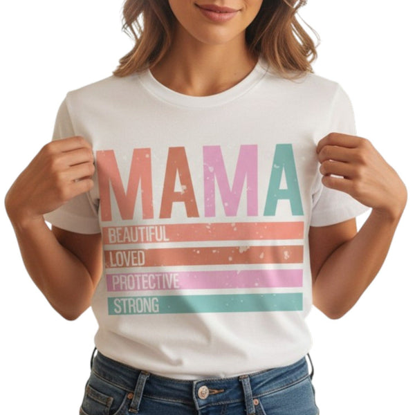 Classic Mama Shirt 100% Cotton Short Sleeve Casual Aesthetic Mom Top