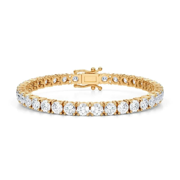 12.50 CTW D VS Round Lab Grown Diamond 7.5" Tennis Bracelet 14k Yellow Gold