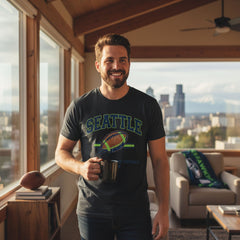 Seattle Football T-Shirt Pacific Northwest Est 1976 Retro Tee