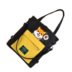 Cute Shiba Inu Tote Bag – Canvas Crossbody Bag for Dog Lovers