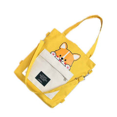 Cute Shiba Inu Tote Bag – Canvas Crossbody Bag for Dog Lovers