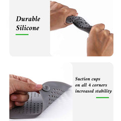 Silicone Drain Hair Catcher – Square Sink Strainer with Suction