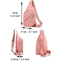 Women's Shoulder Sling Bag - Nylon Adjustable Strap Crossbody Purse