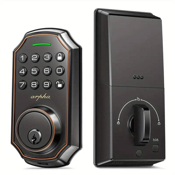 Smart Keypad Door Deadbolt Lock Set with 100-Code Keyless Entry and Anti-Peeking Password