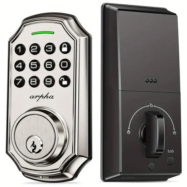 Smart Keypad Door Deadbolt Lock Set with 100-Code Keyless Entry and Anti-Peeking Password