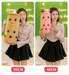 Boba Stuffed Animal, Bubble Tea Toy, Ultra Soft Spandex Fabric, 25cm 35cm Kawaii Figure, Cute Room Decor For Her