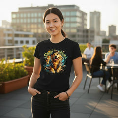 Stay Golden Retriever Graphic T-Shirt Cotton Women Casual Dog Lover Wear