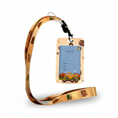 Student ID Badge Holder with Capybara Design and Lanyard