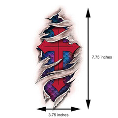 Red Cross & Shark Temporary Tattoos – Fun Party Body Art