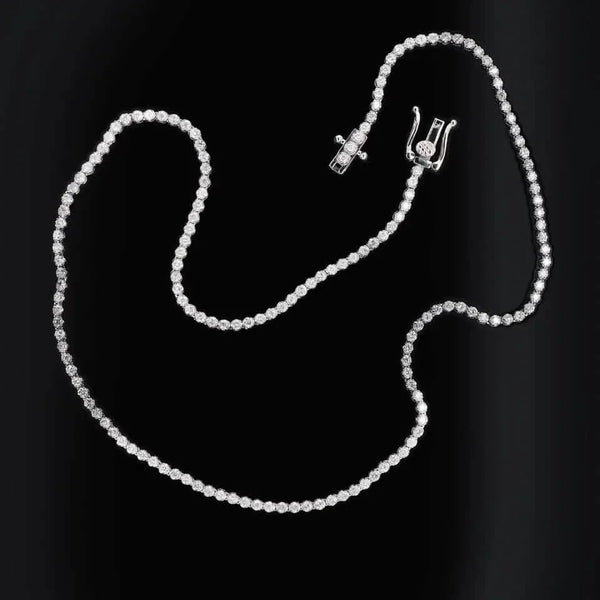 14K White Gold 3.50CT Lab-Grown Diamond Tennis Necklace