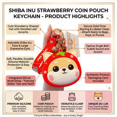 Trendy Shiba Inu Coin Pouch with Keyring and Zipper Closure