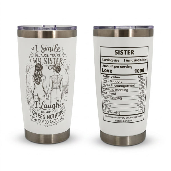 Unique Sister Gift 20oz Insulated Stainless Steel Travel Tumbler
