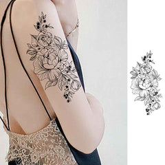 Floral Temporary Tattoos – 5 Waterproof Flower Tattoo Sheets