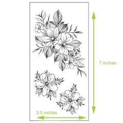 Floral Temporary Tattoos – 5 Waterproof Flower Tattoo Sheets