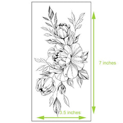 Floral Temporary Tattoos – 5 Waterproof Flower Tattoo Sheets