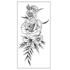Floral Temporary Tattoos – 5 Waterproof Flower Tattoo Sheets