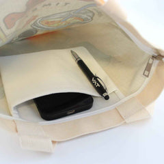 Cream Boba Tote Bag – Cute Gift with Keychain & Enamel Pin