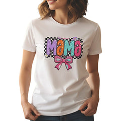 Womens Coquette Mama Shirt Cute Bow Graphic Mothers Day Gift Tee
