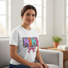 Womens Coquette Mama Shirt Cute Bow Graphic Mothers Day Gift Tee