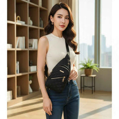 Women's Shoulder Sling Bag - Nylon Adjustable Strap Crossbody Purse